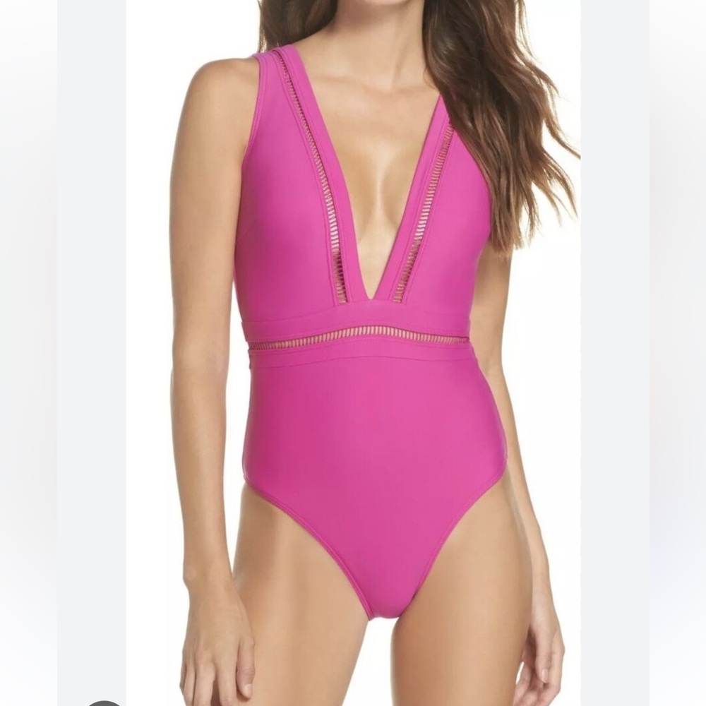 Ted Baker Pointelle Deep V swimsuit